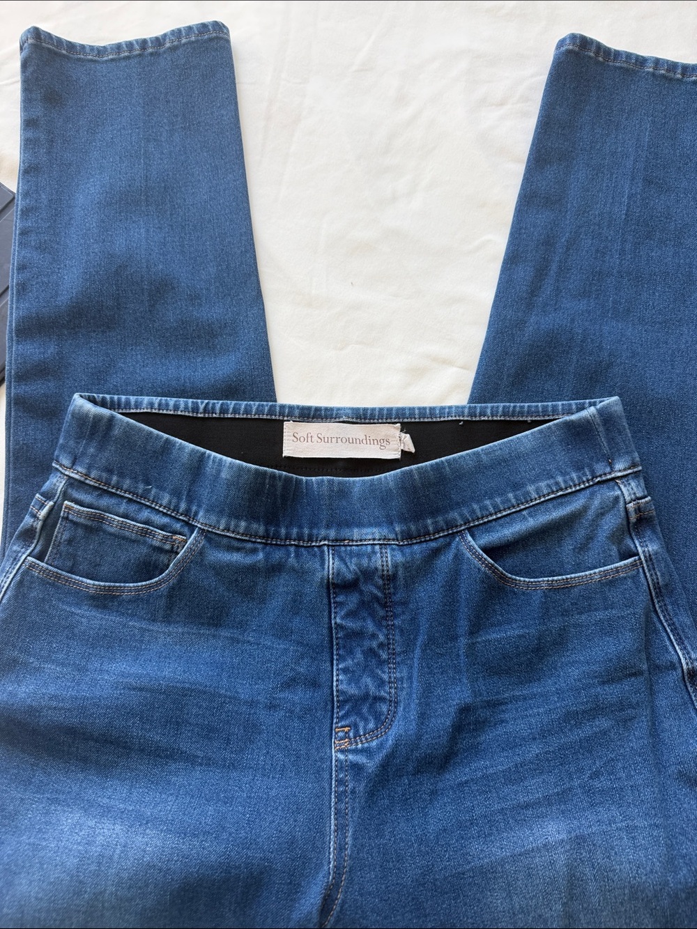 Soft Surroundings Medium Blue Pull-On Skinny Jeans